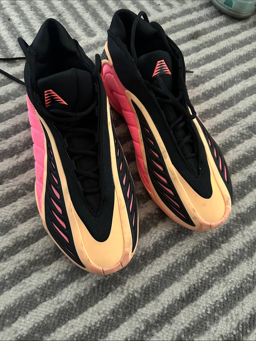 adidas Black Athletic Sneakers with Subtle Pink Accent